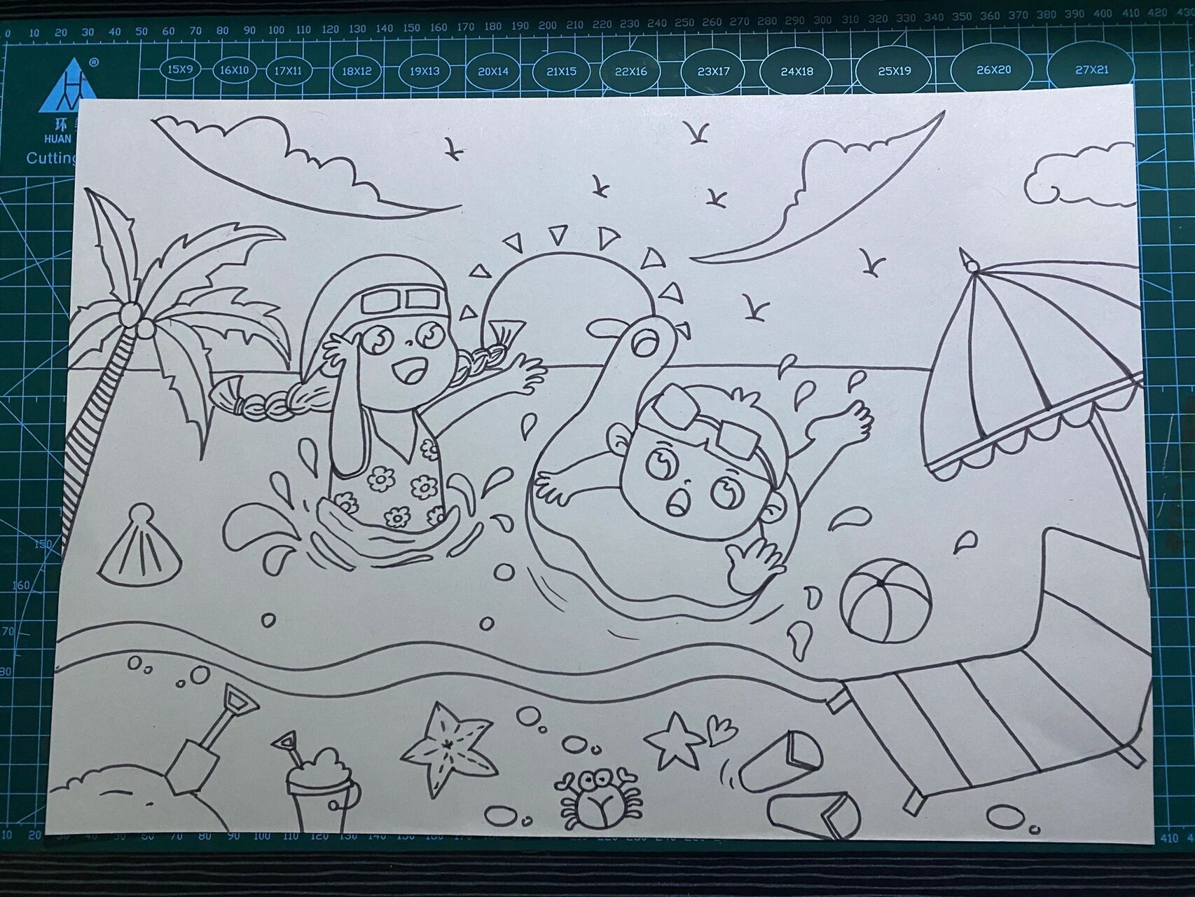 《清爽一夏》《夏天主题画》《沙滩》 《海边一角》《游泳》《夏天的