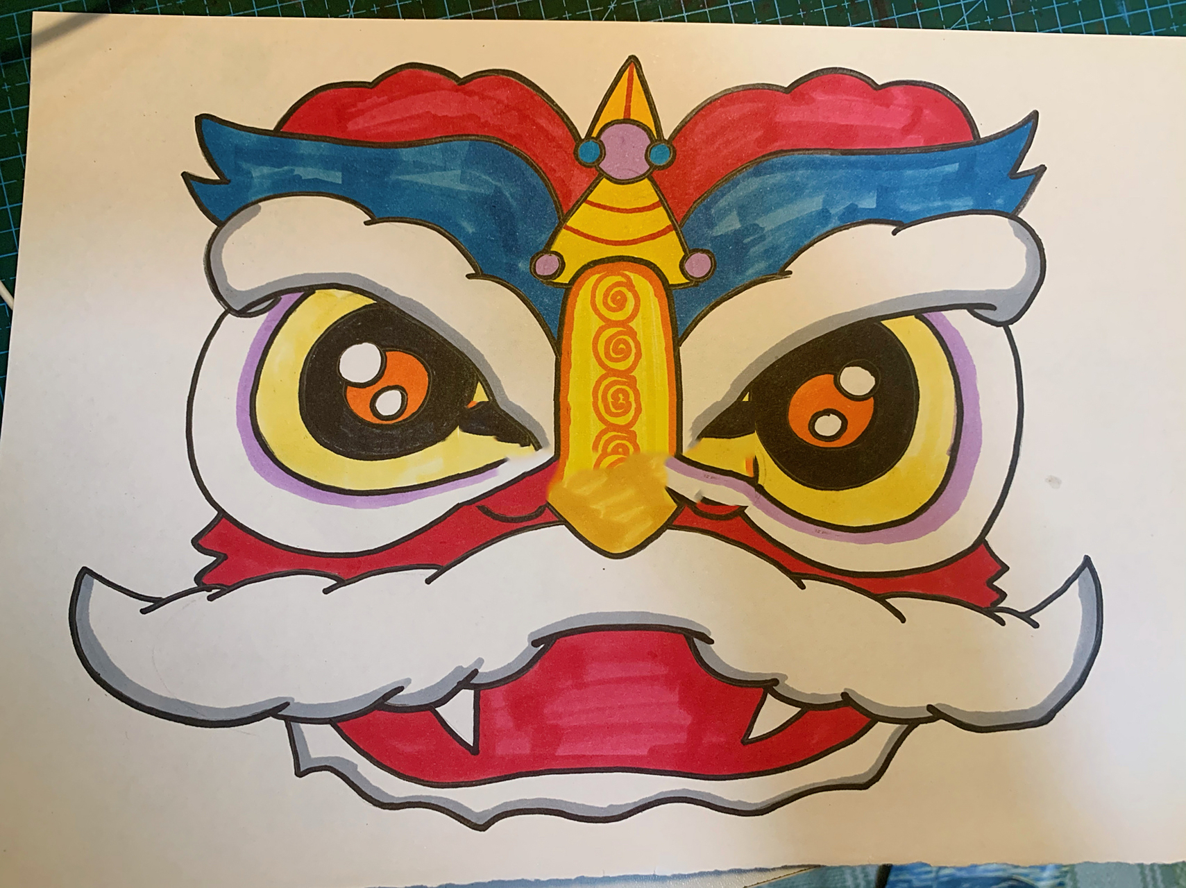 每日一画|舞狮 狮子头