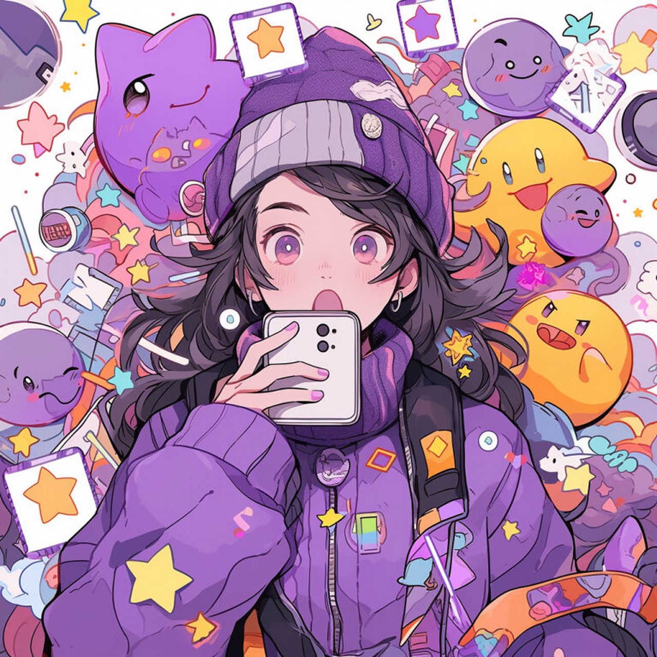 接下来会分享闺蜜头像系列,这次是紫色篇.