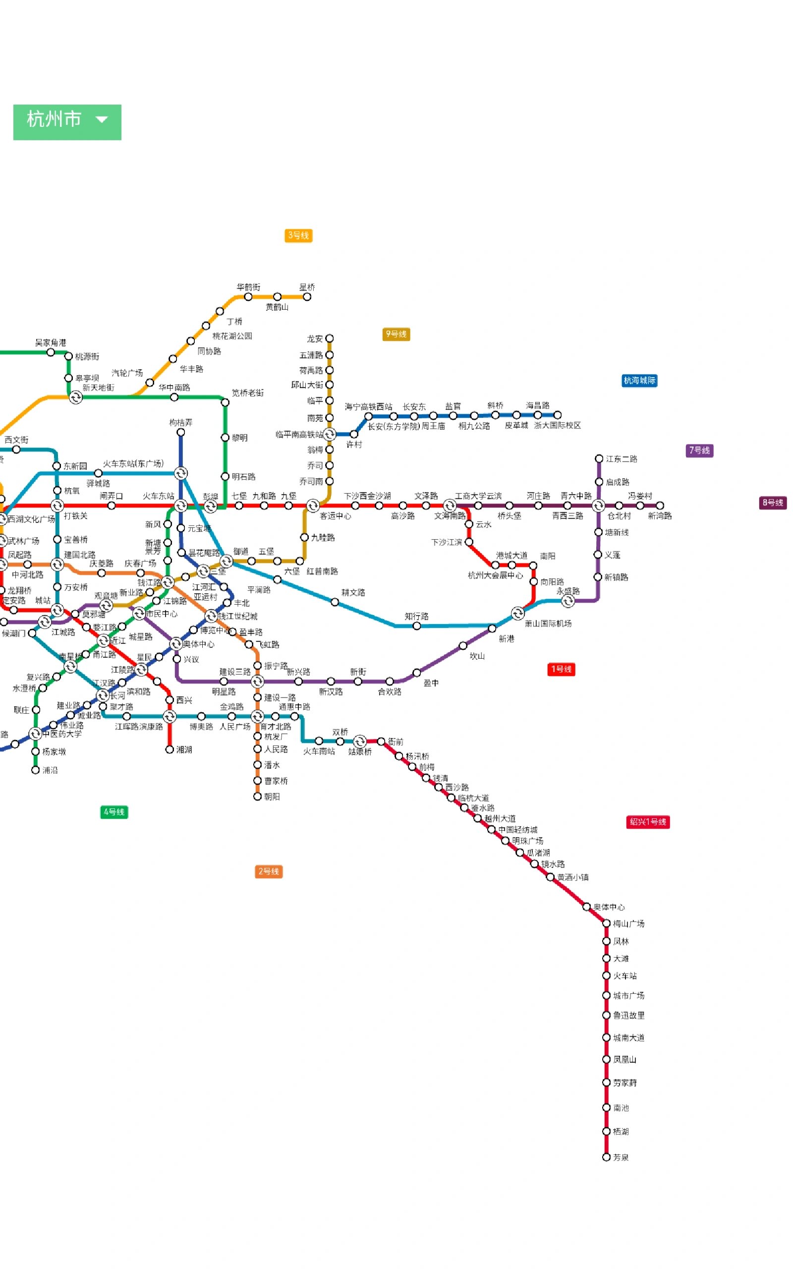 2024杭州地铁路线图@开心的地瓜鼠的动态