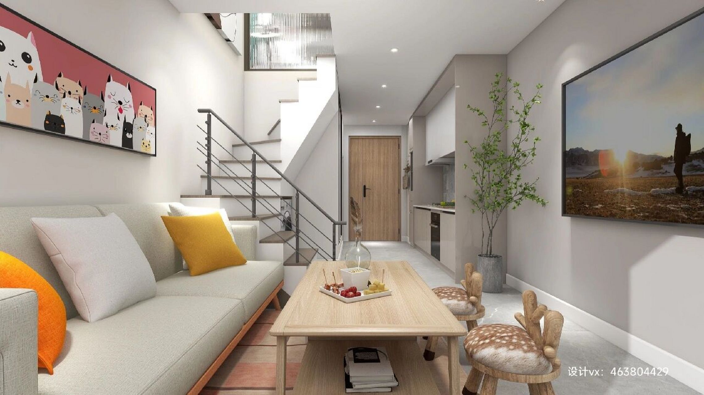 30平公寓效果图出来了 建面30 套内19 层高4.