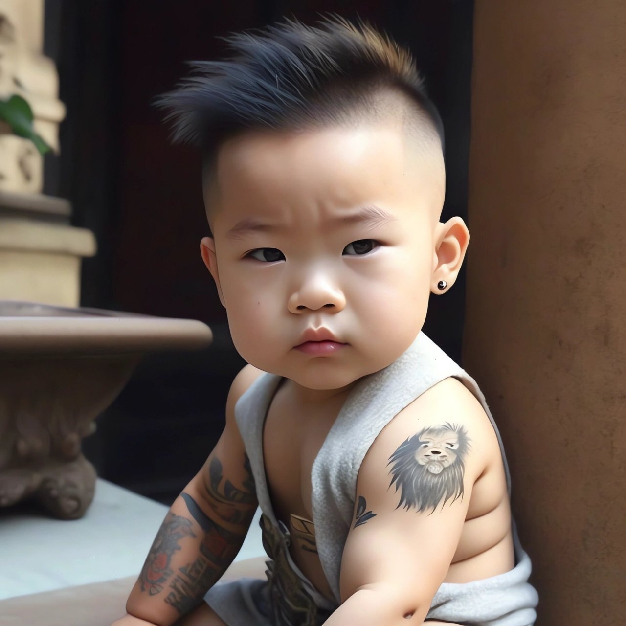 ai绘画"关键词"萌娃霸气头像 宁可孤独,也不违心.宁可抱憾,也不将就.