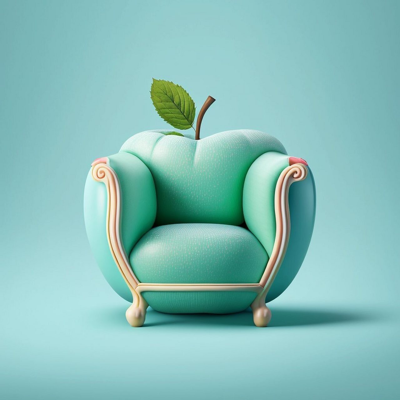 apple沙发 让思维充分的发散,苹果造型的单人沙发设计 #家具#02