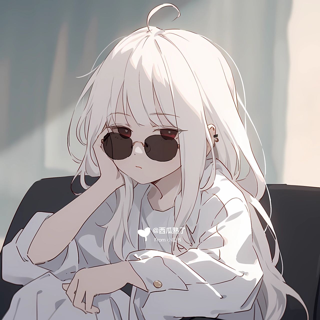 酷酷头像‖墨镜一戴,谁都不爱 #ai绘画# #女生头像# #头像# #动漫女头