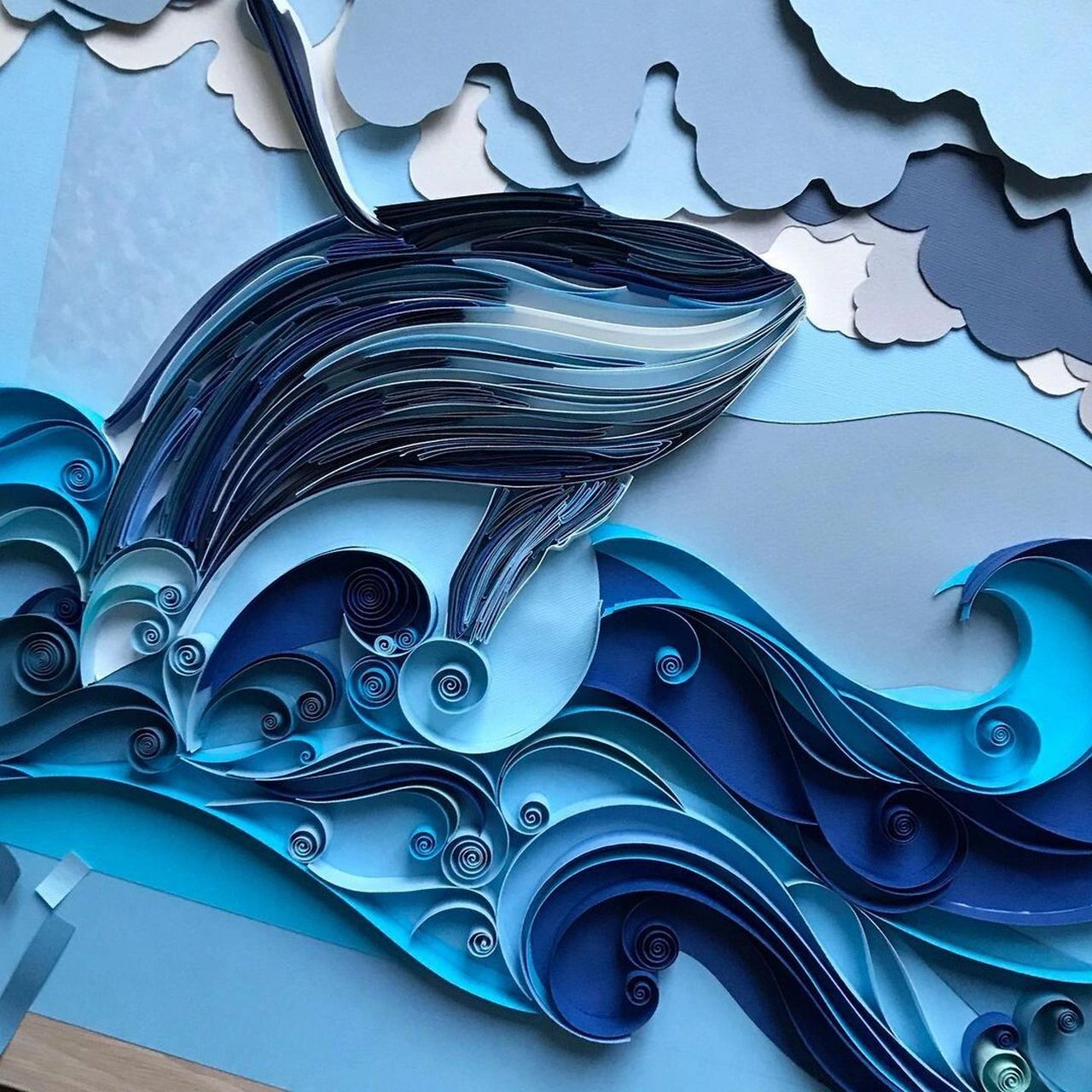 纸艺|衍纸:遨游在大海深处的孤独者6015 作品分享 艺术家