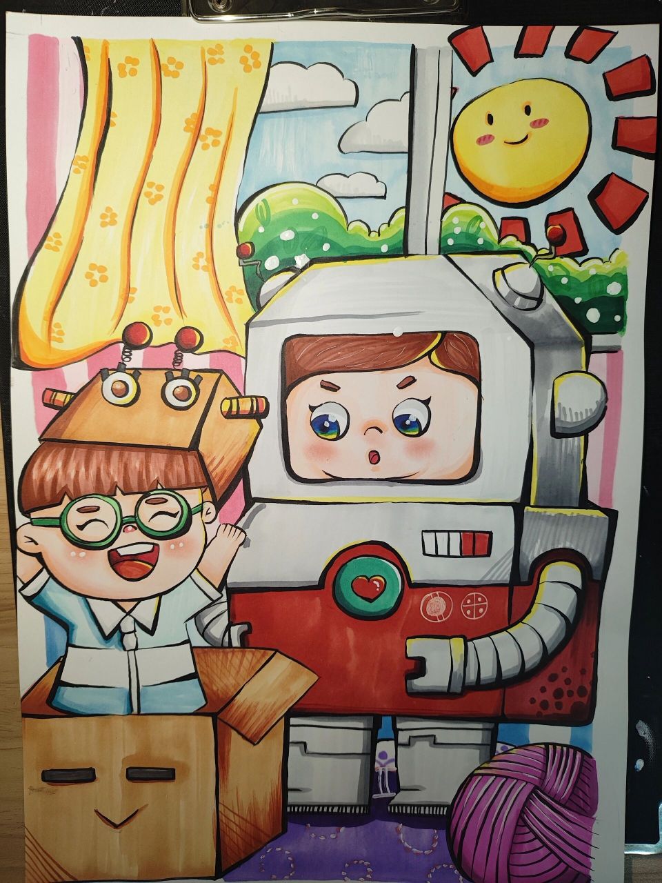 儿童画《科技与生活机器人06》