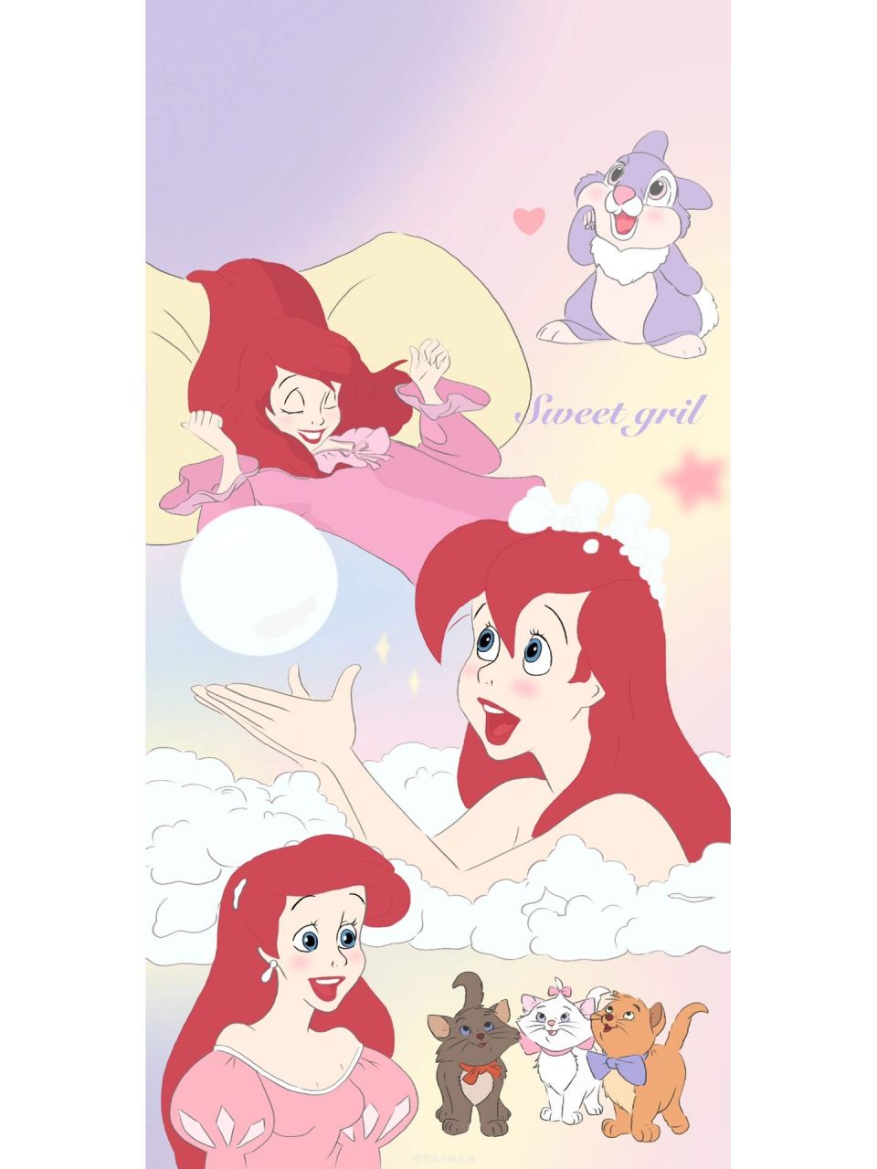 迪士尼爱丽儿壁纸 9215商用二改抹水印 9315自用