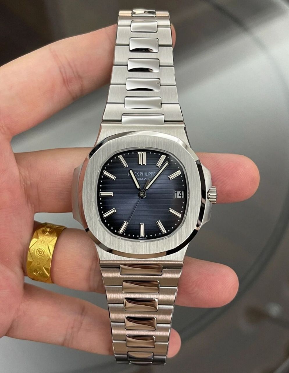 百达翡丽5711鹦鹉螺 百达翡丽buff盘 鹦鹉螺 5711 蓝盘 调色调得极好