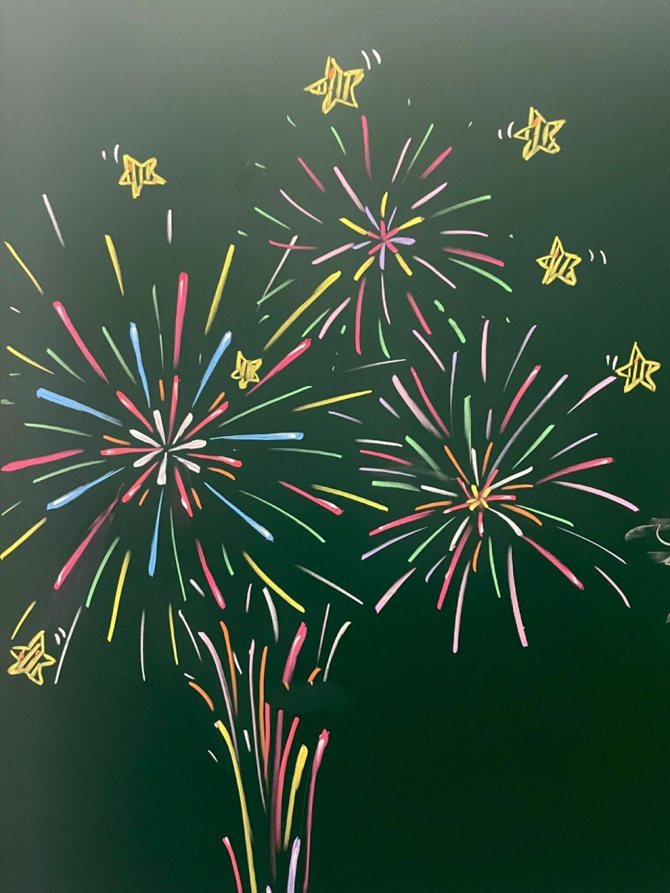 粉笔画(烟花花) 假装在画画  实际上我在外面耍