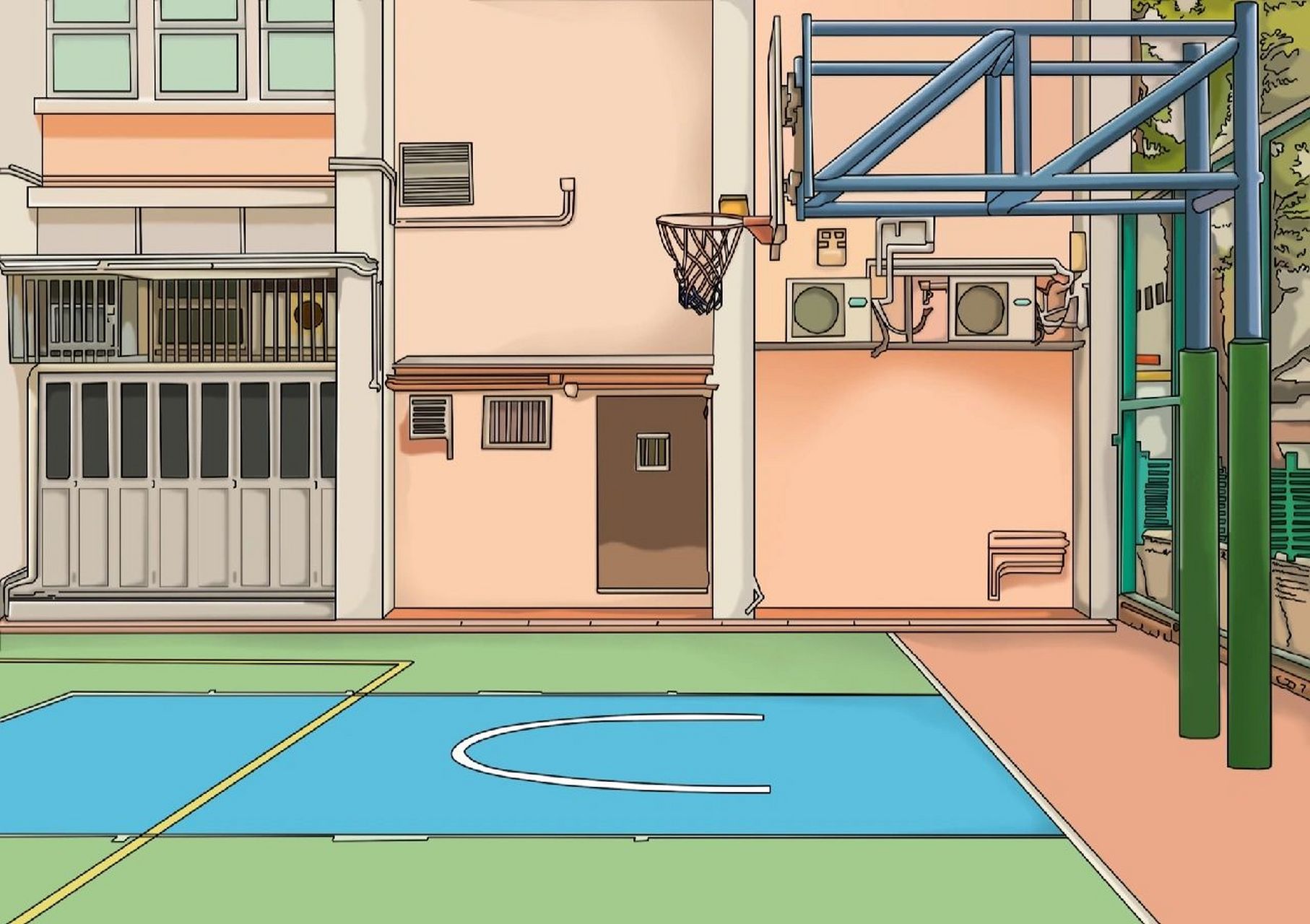 插画 | 小区篮球场 下午打篮球,在这个地方没有太阳也太爽了吧75