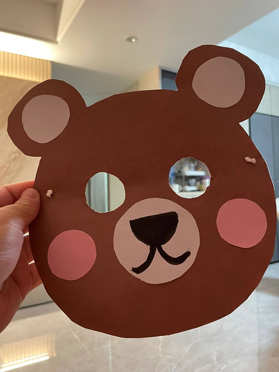 【小新】幼儿园手工-动物面具 小朋友需要动物面具,老师发了示范图(图