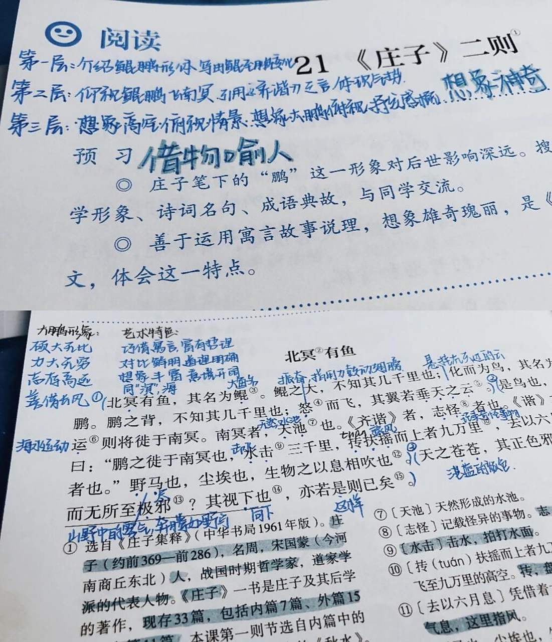 八下语文笔记第21课《庄子二则》 是北冥有鱼的笔记~ 7315听闻