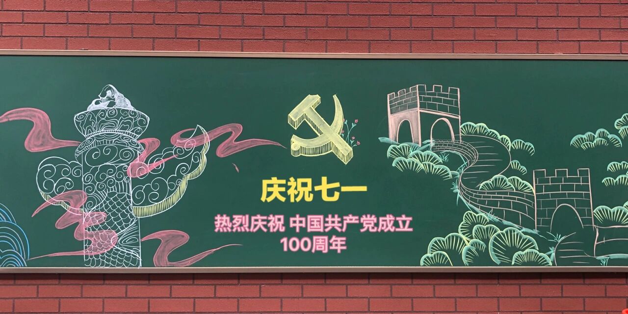 建党100周年黑板报 七一建党节黑板报