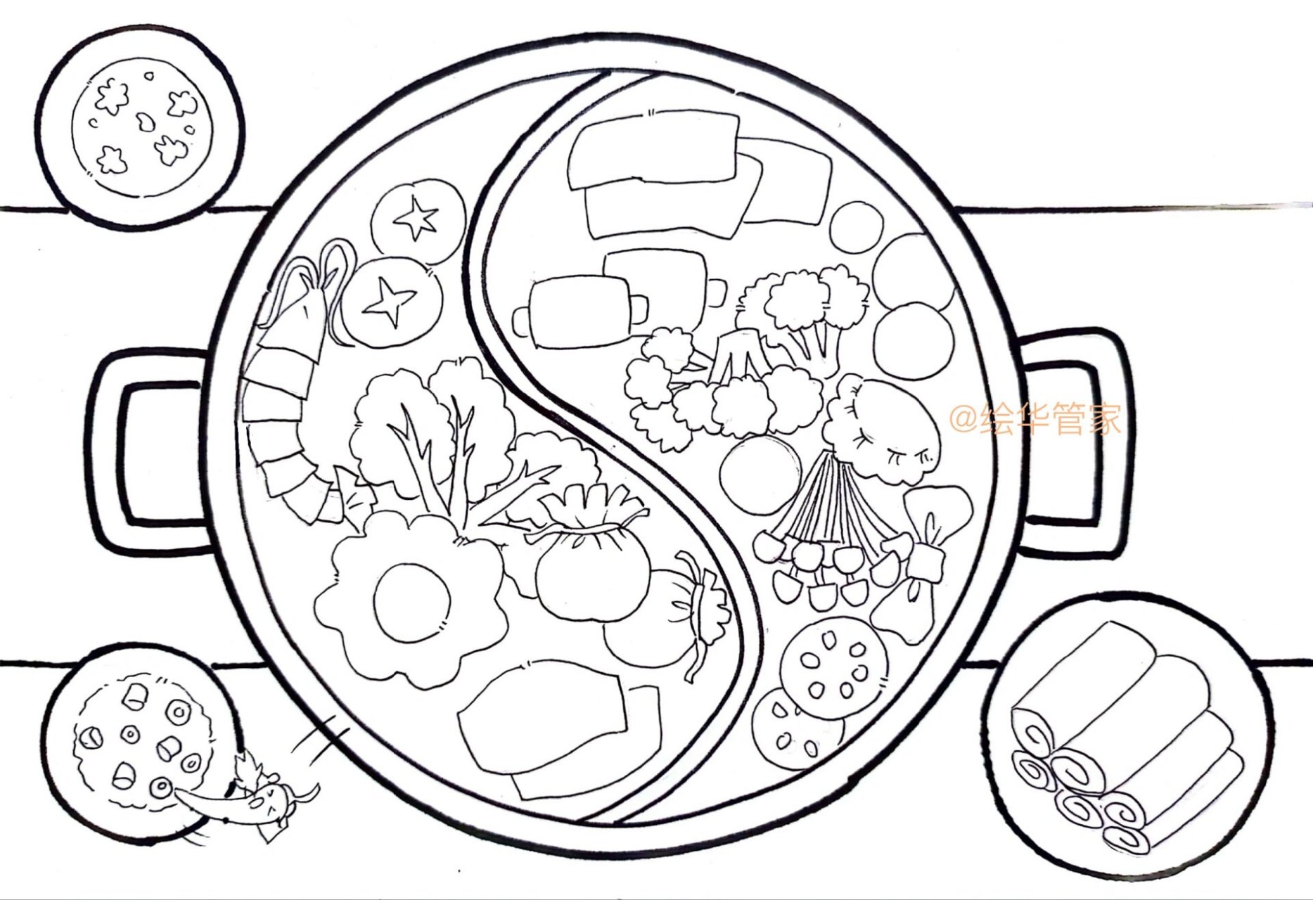 创意美术|舌尖上的美食《好吃的火锅》 一,课程类型:冬季美食创意主题