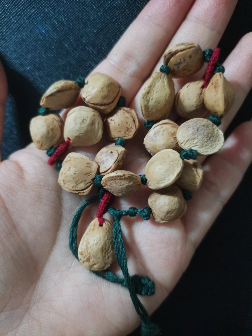 刚做的李子核手串～ 用之前攒的李子核做了一条手串.