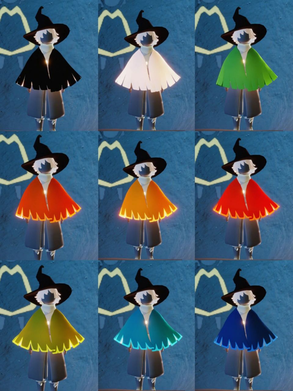 光遇10月29日万圣节巫师全斗篷搭配 巫师 黑脸 全斗篷 武士裤 供大家