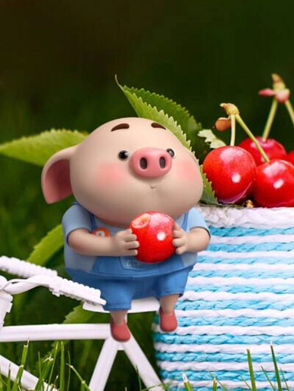 猪小屁壁纸丨春天到了,一组绿色系小屁写真 小屁的春天来了,你的春天