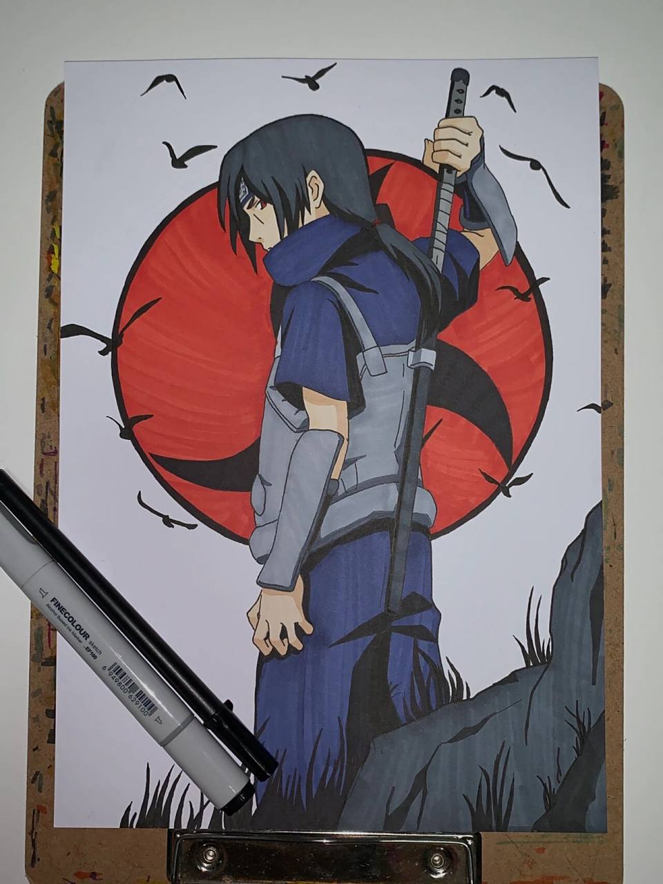 手绘宇智波鼬木叶村时期 木叶村时期的鼬,简单易画.