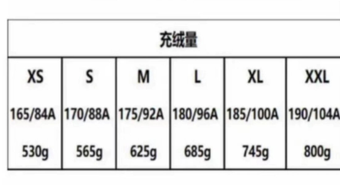 短款羽绒服充绒量100g图片