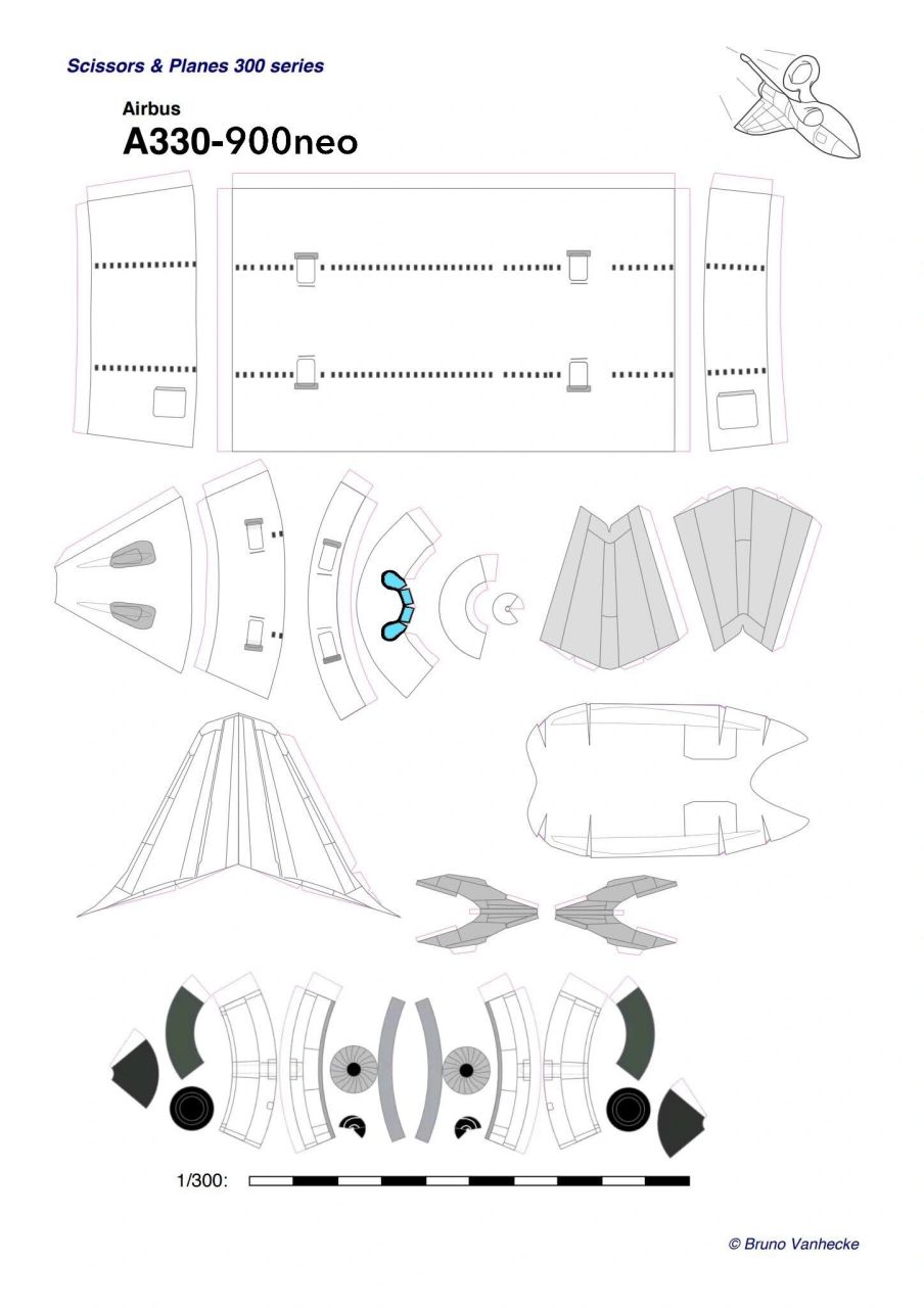 a330-900neo白模纸模图纸