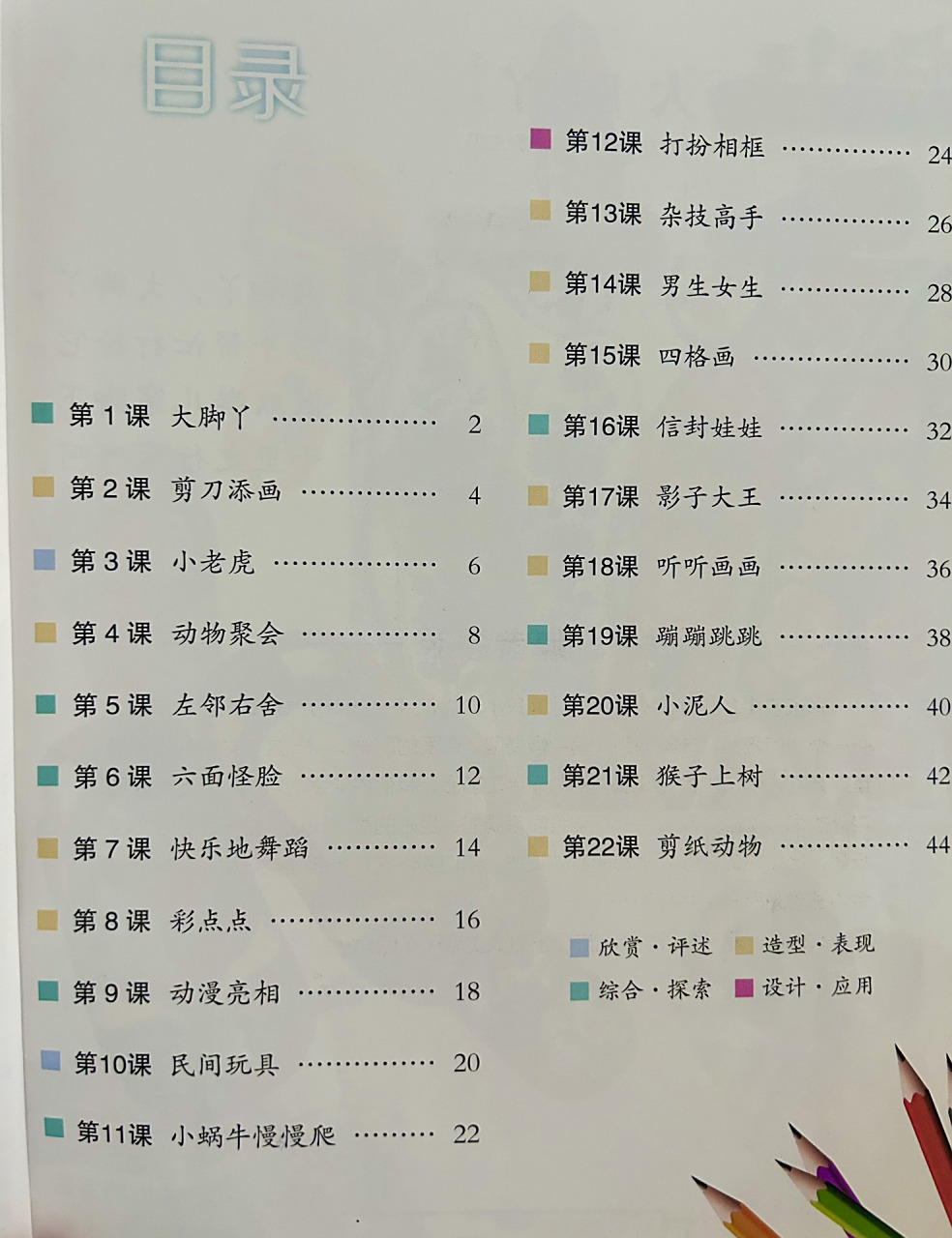 二年级美术(湘美版)下册目录