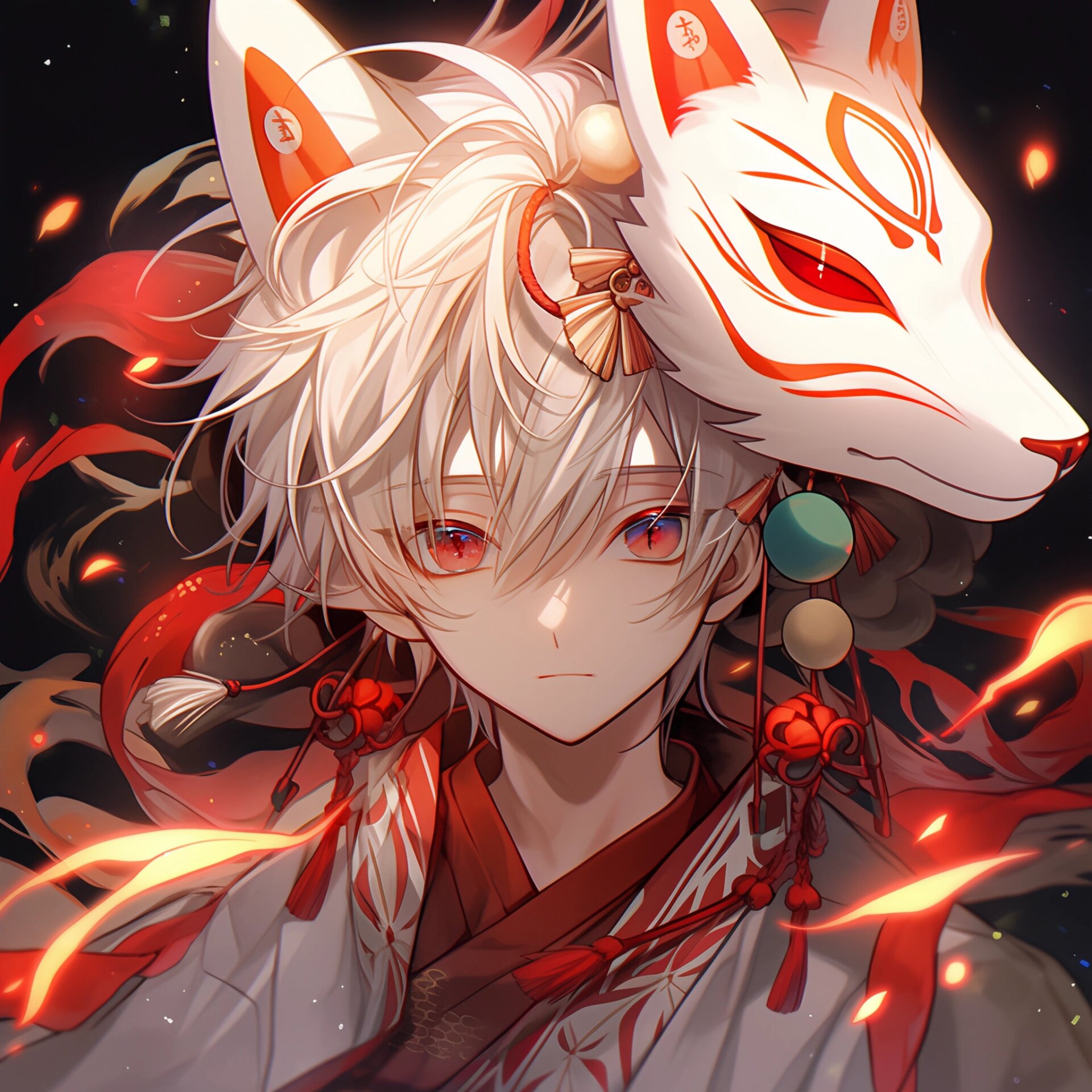 帅气男生头像|狐狸面具@雾气轨基的动态