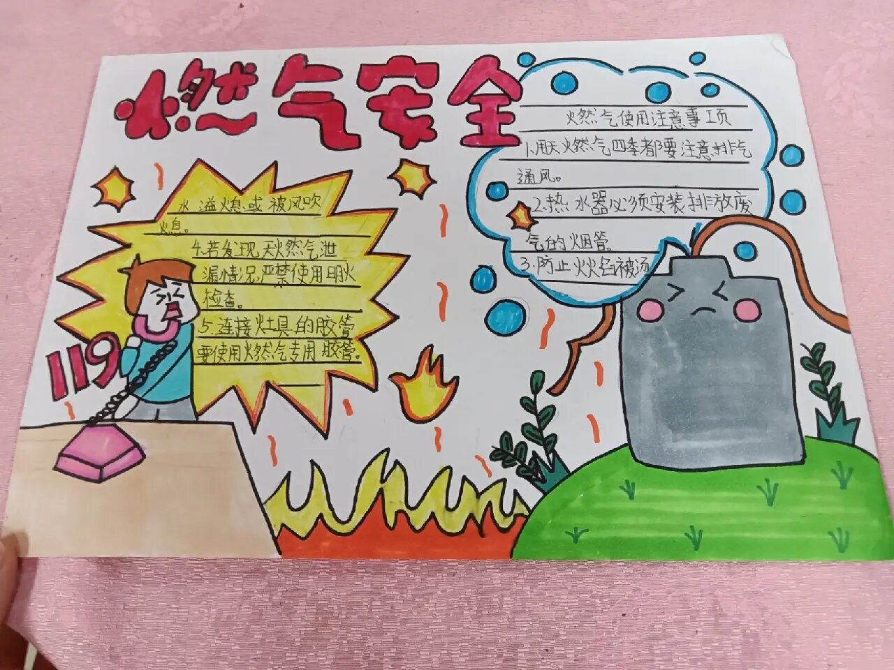 燃气安全手抄报来了@北极甜虾爱游泳的动态