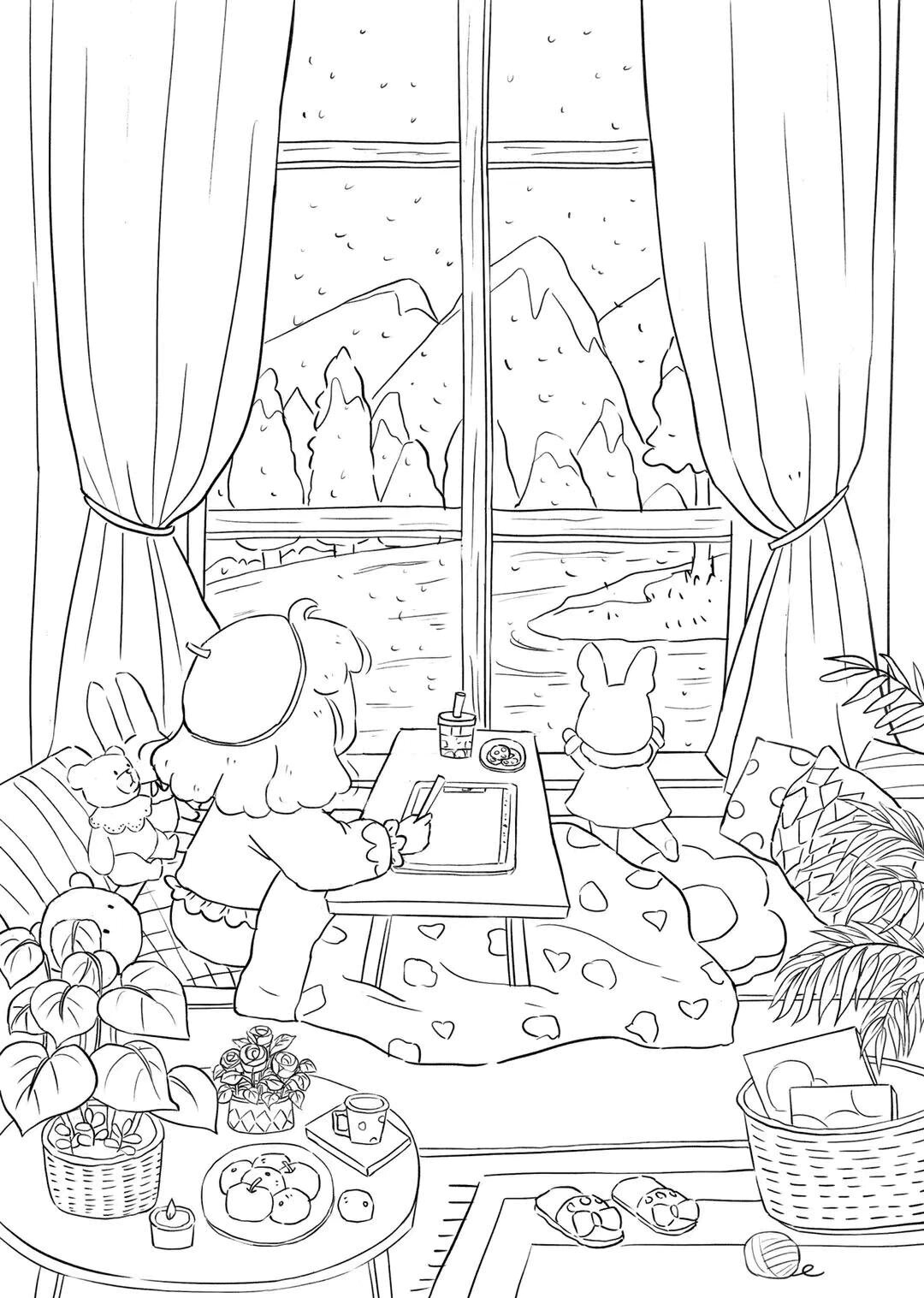 场景线稿合集|儿童插画|插画场景