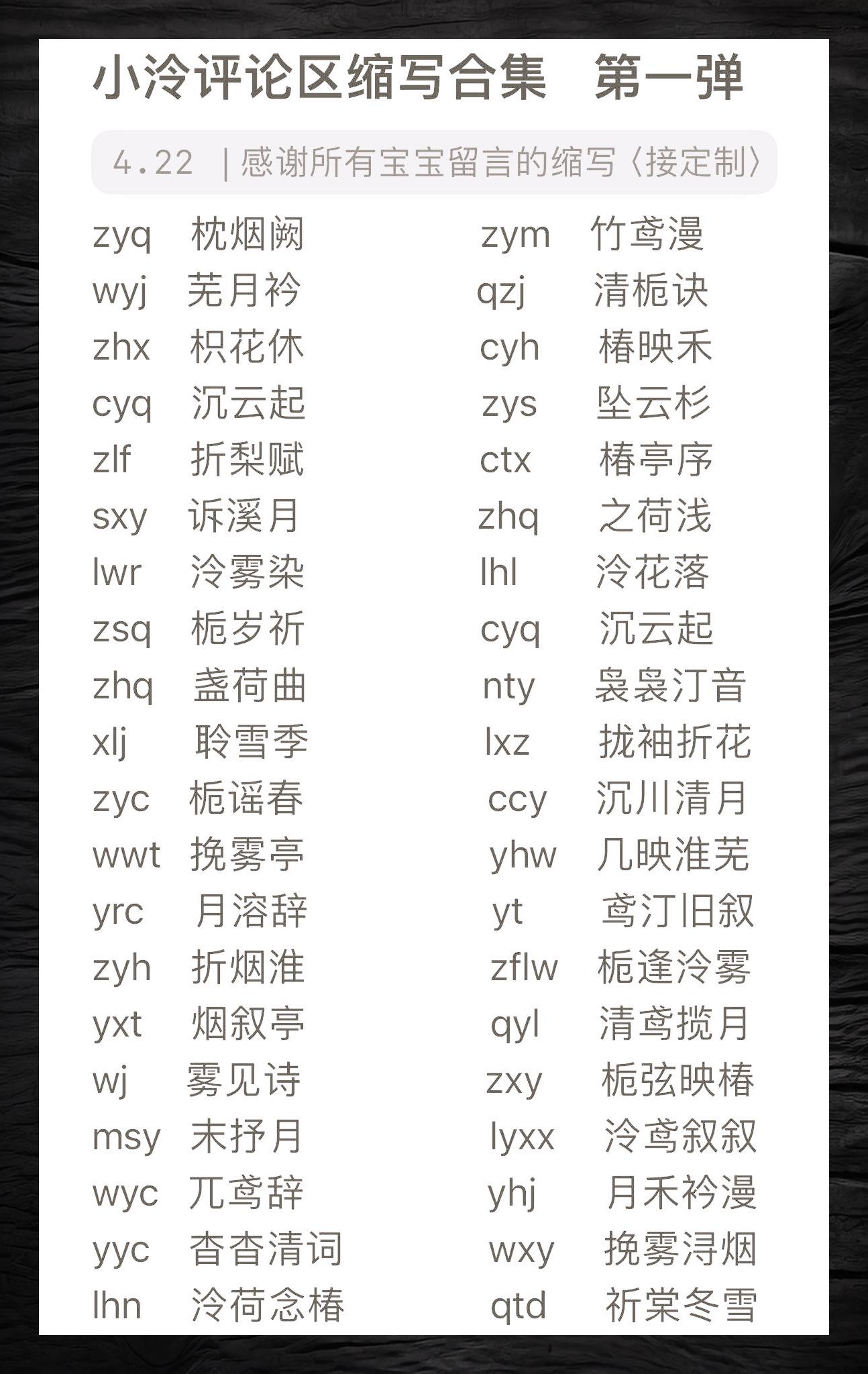 清冷诗意id精选原创缩写命名首辑