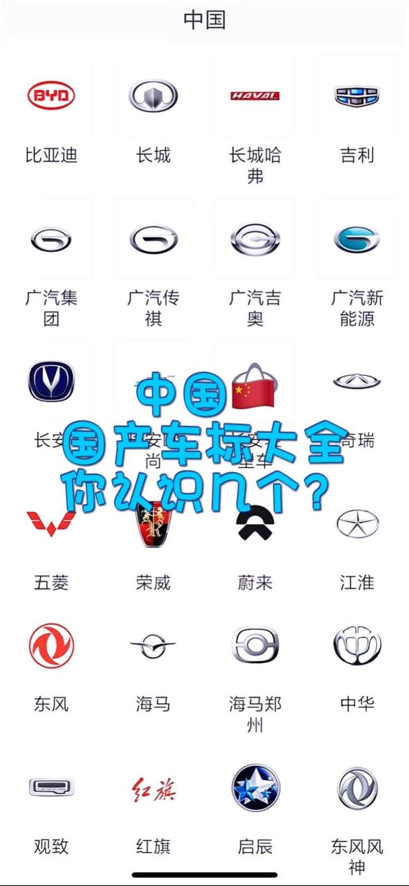国产车标大全你看看认识几个?
