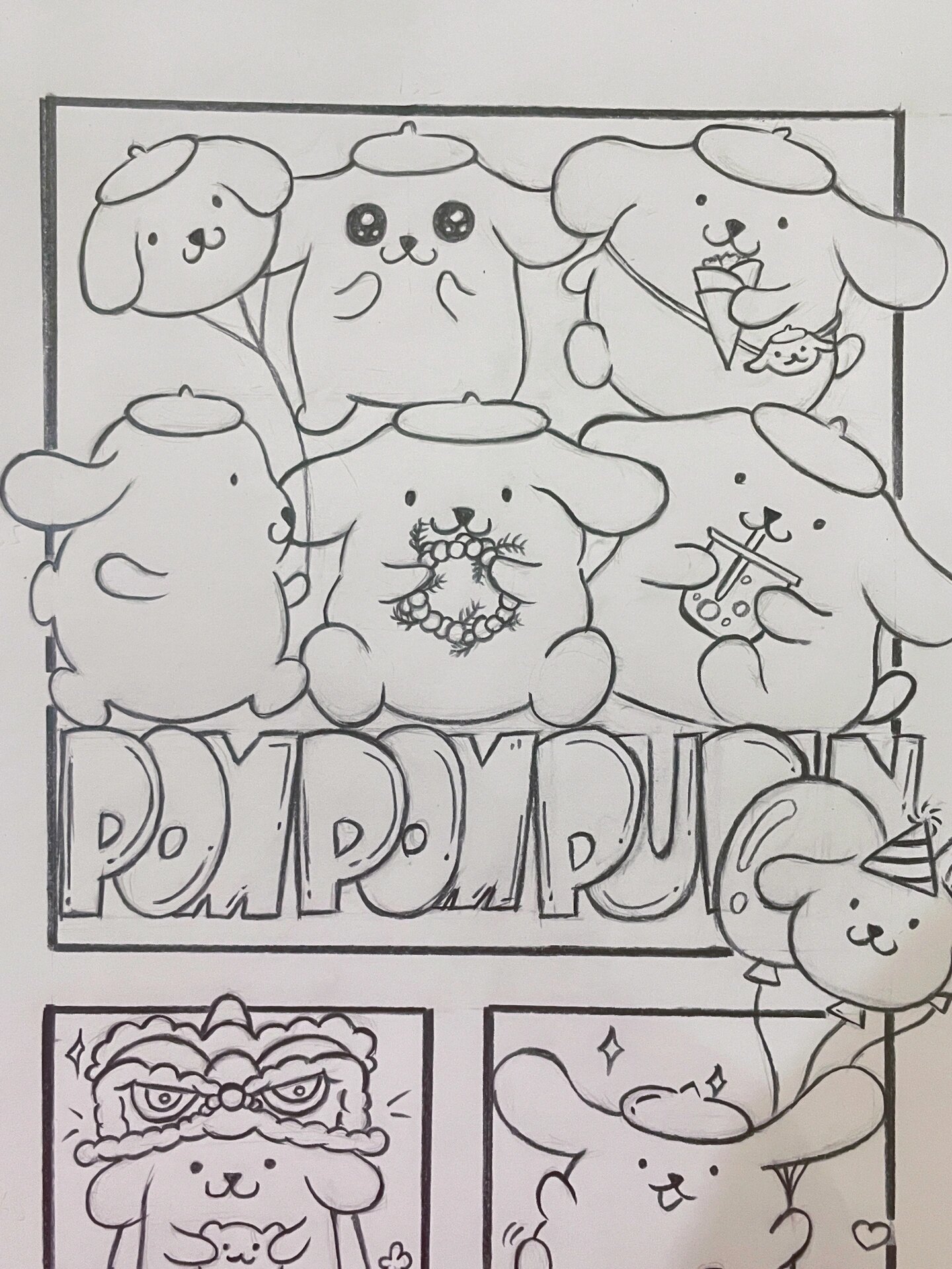 布丁狗卡通手绘简笔画 | 分镜插画   有个宝子说想看布丁狗 快来快来