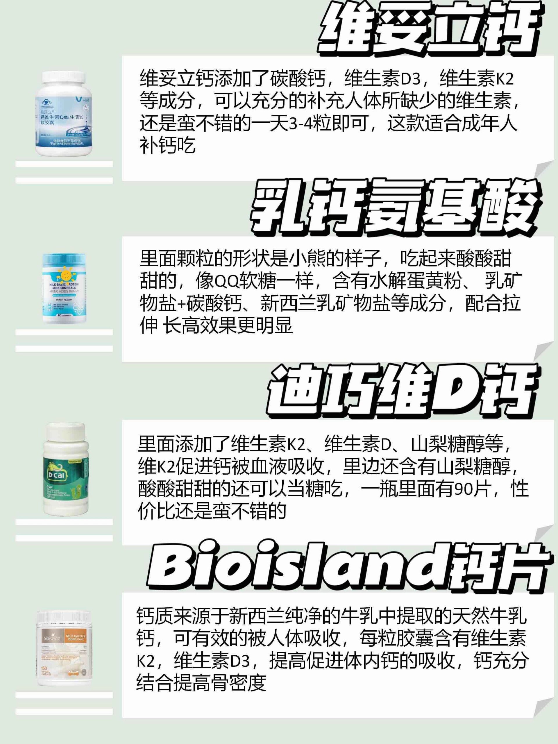 好用的长高钙片都在这里 给大家测评了几十款好用的钙片 有适合各个