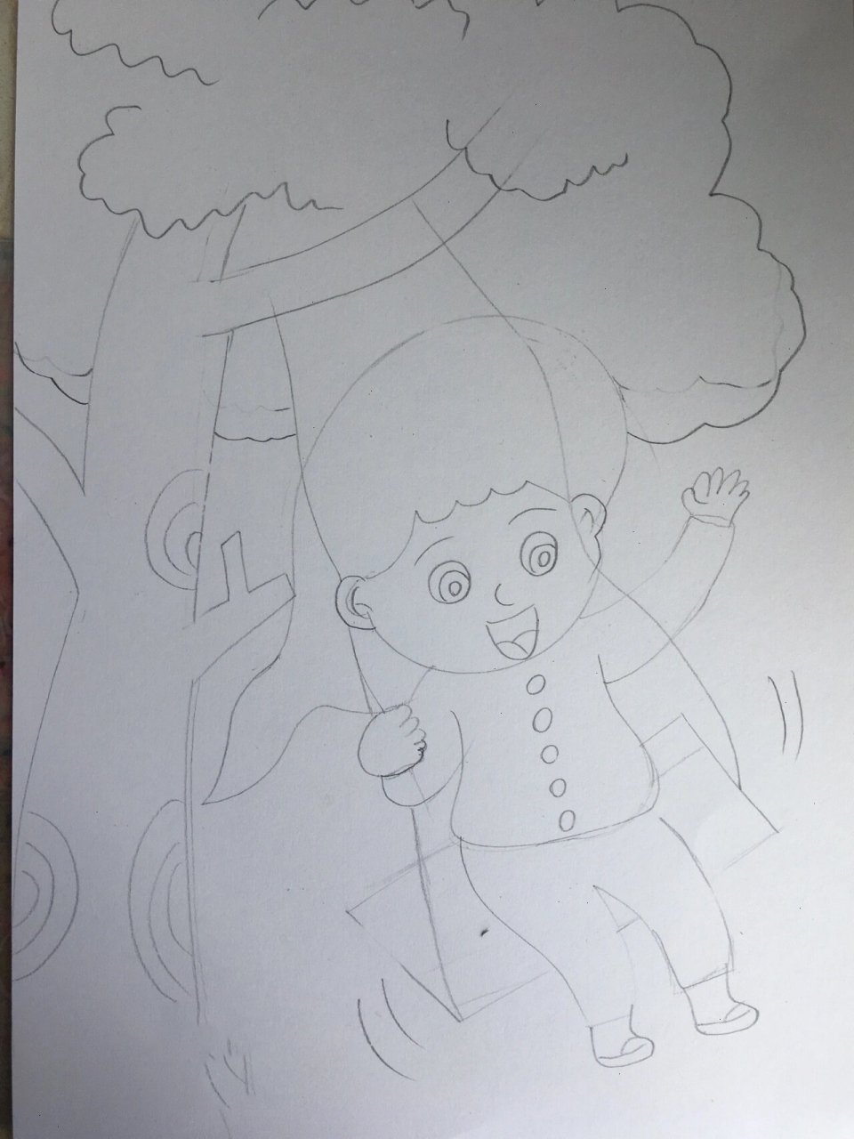 儿童简笔画-62.荡秋千 每天坚持打卡,加油949494