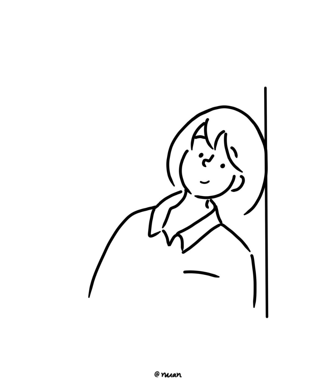 ins风极简手绘黑白简笔画no.