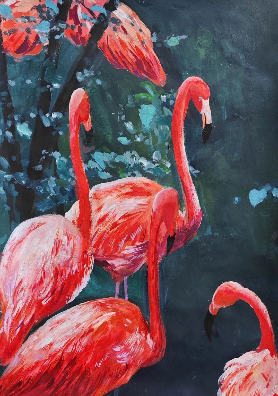 水粉动物 最近智绘美术六年级的孩子们利用水粉颜料绘画了一组动物