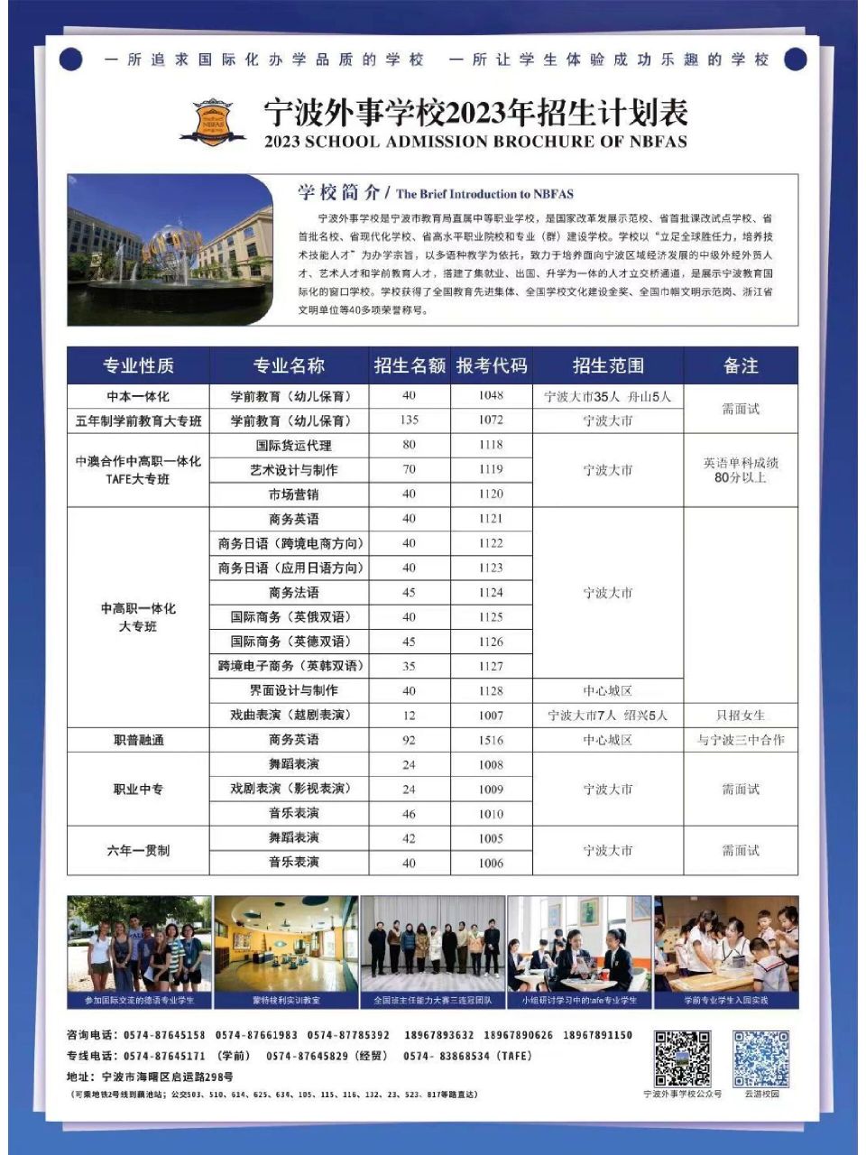 2023年宁波外事学校招生计划(招生简章)