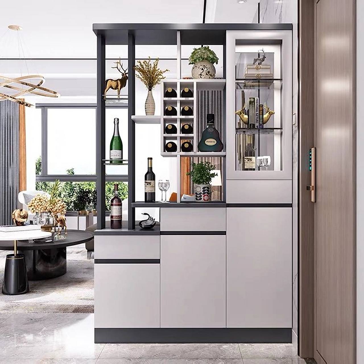 客厅隔断柜餐厅隔厅柜酒柜一体靠墙现代简约 客厅隔断柜餐厅隔厅柜