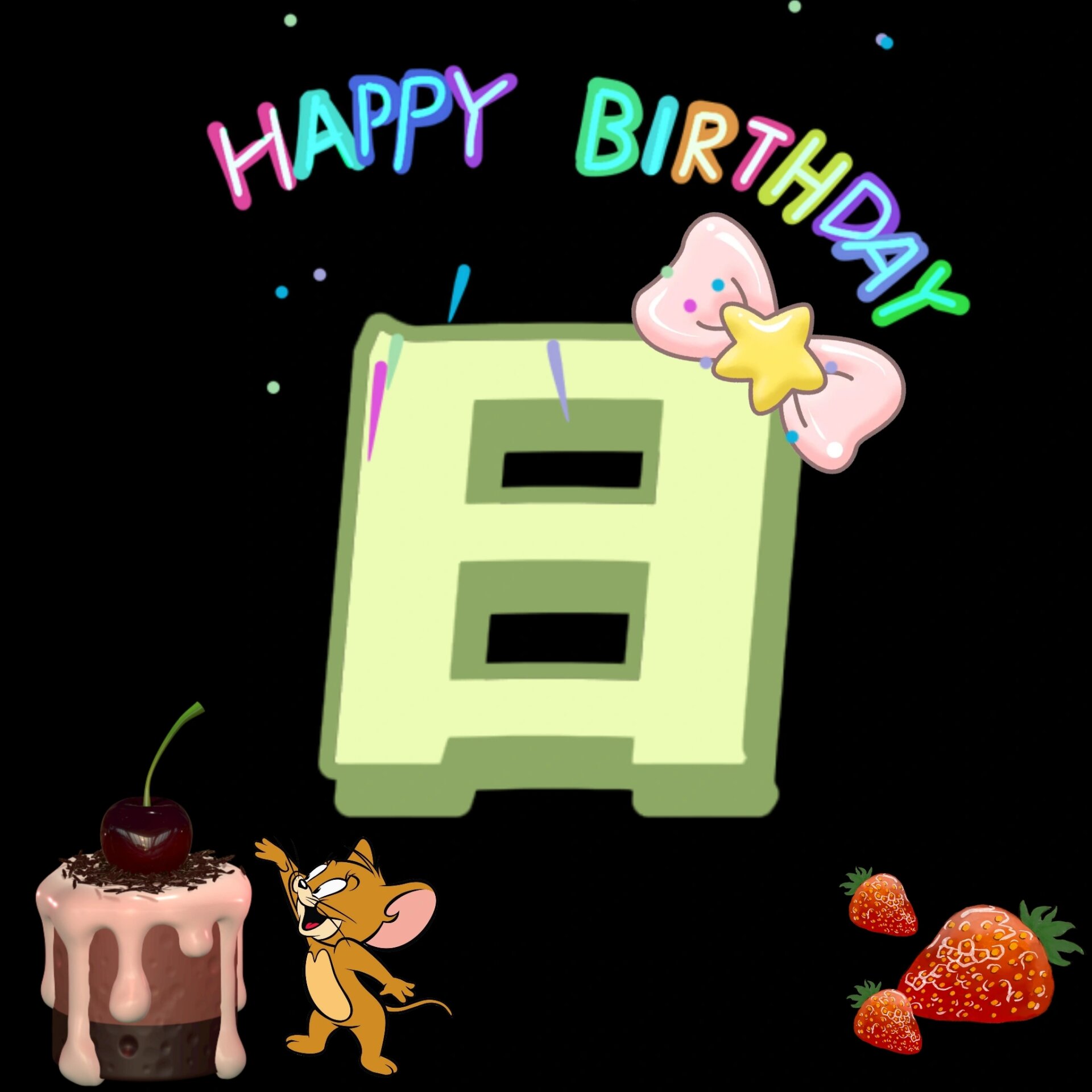 生日快乐字体 生日朋友圈配图/四格