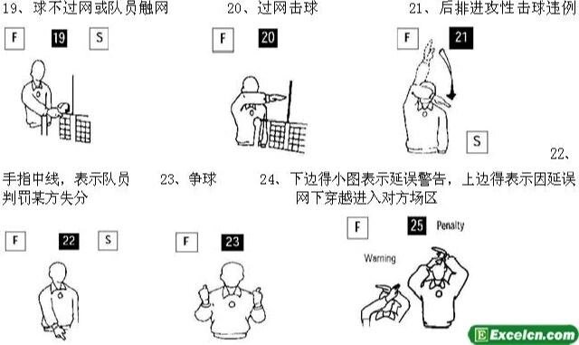 排球裁判手势