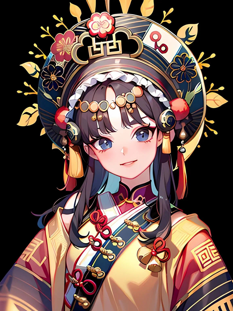 绘画素材 | 动漫少女-民族风