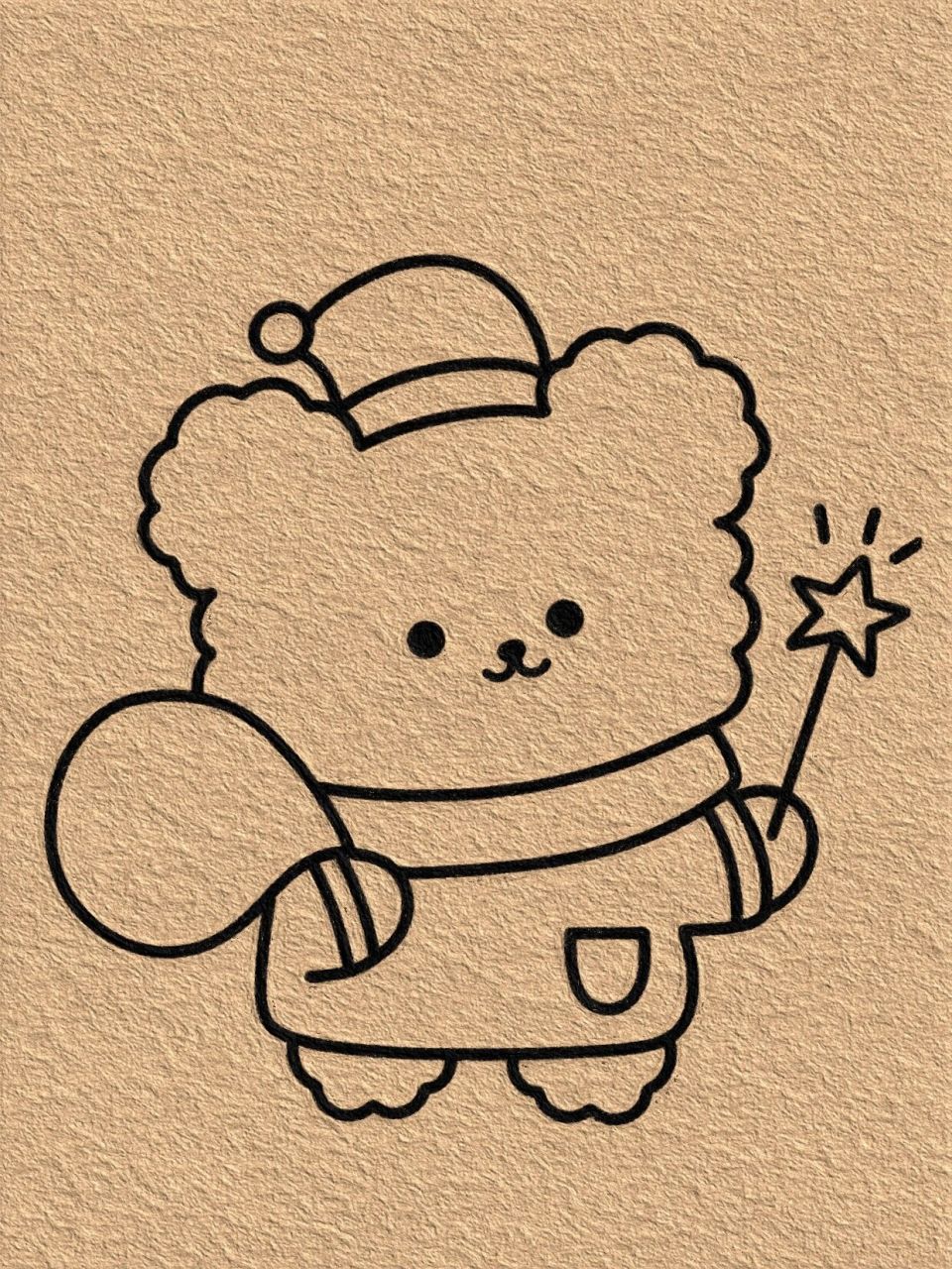 圣诞小熊简笔画教程愿你像星星一样闪闪发光 星光不负赶路人  岁月不