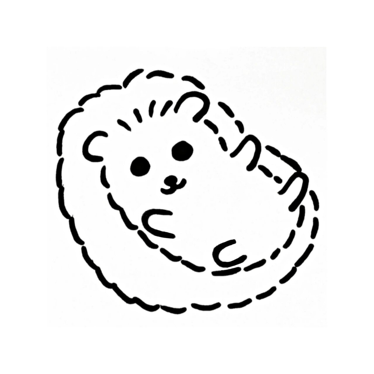 极简手绘表情动物简笔画:02可爱小刺猬