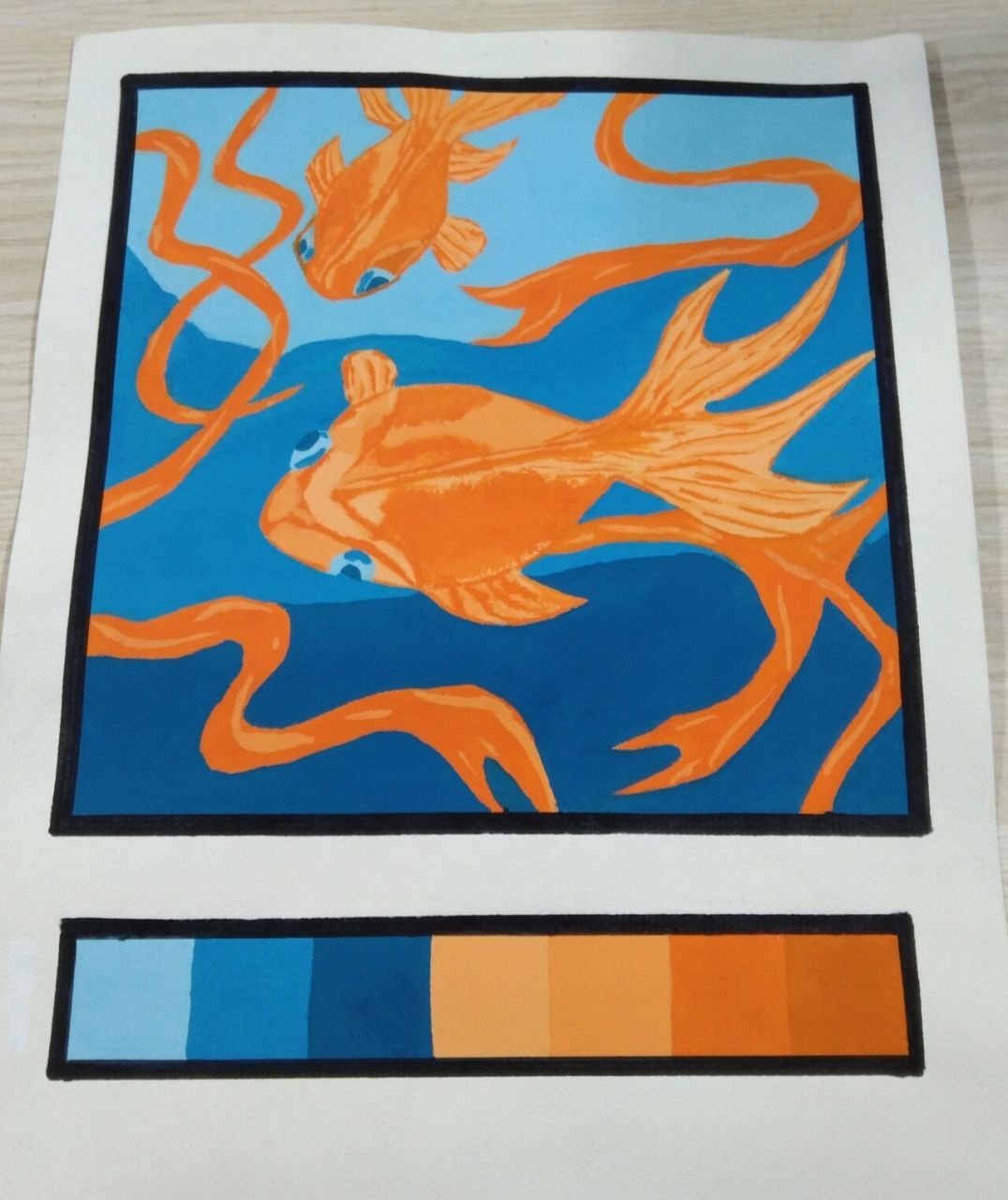 水粉色彩 对比色(互补色)   色彩水粉最后一张作业还是临摹 画的不好