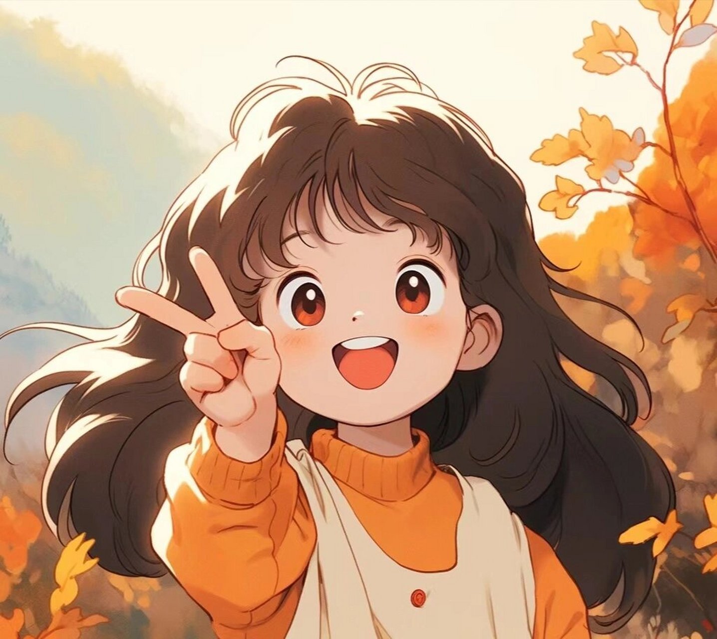 和秋天比个耶,超可爱的头像 和秋天比个耶,超可爱的头像