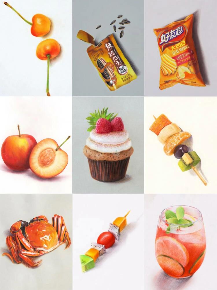 彩铅练习,吃货系列第二弹