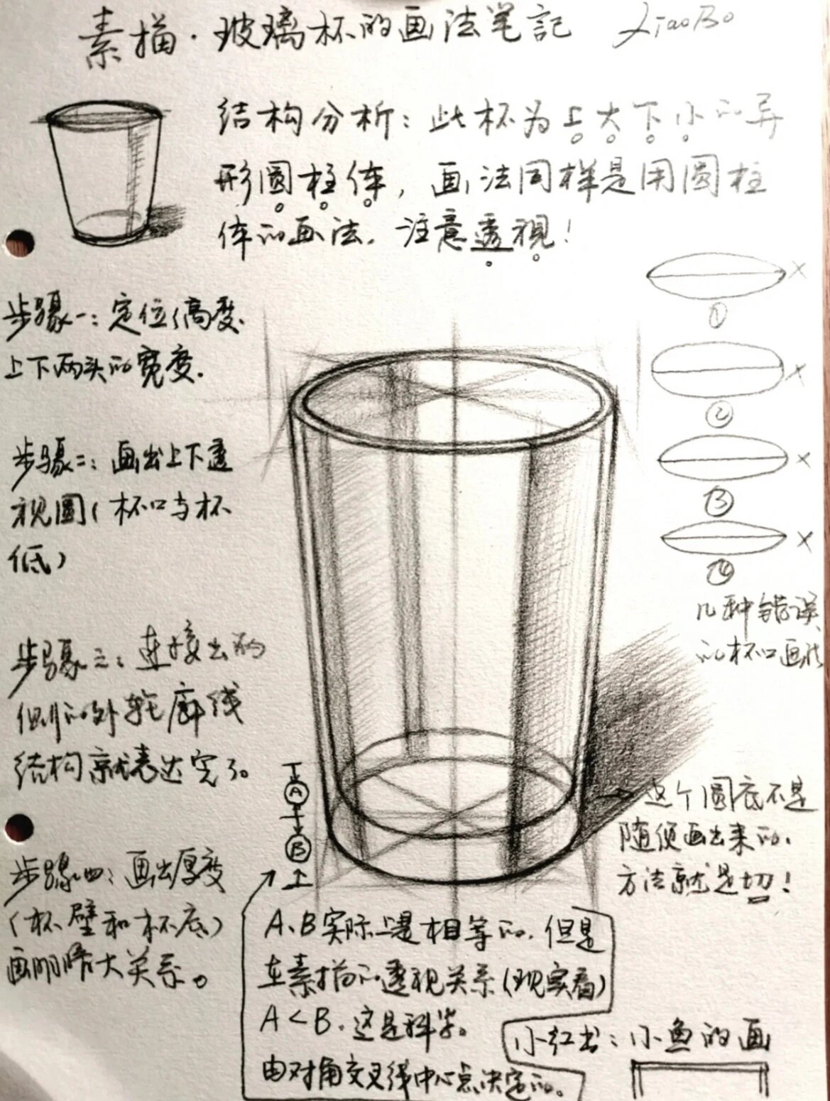 素描杯子怎么画?杯子的步骤教程来了