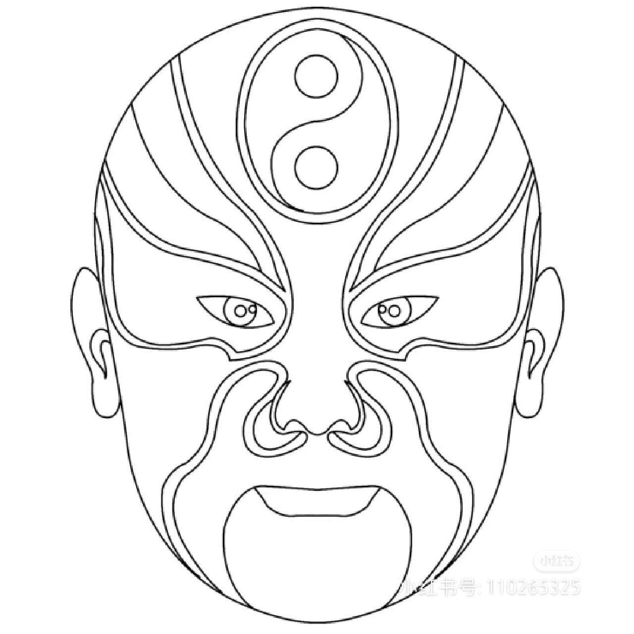 大班美工区涂色《脸谱》