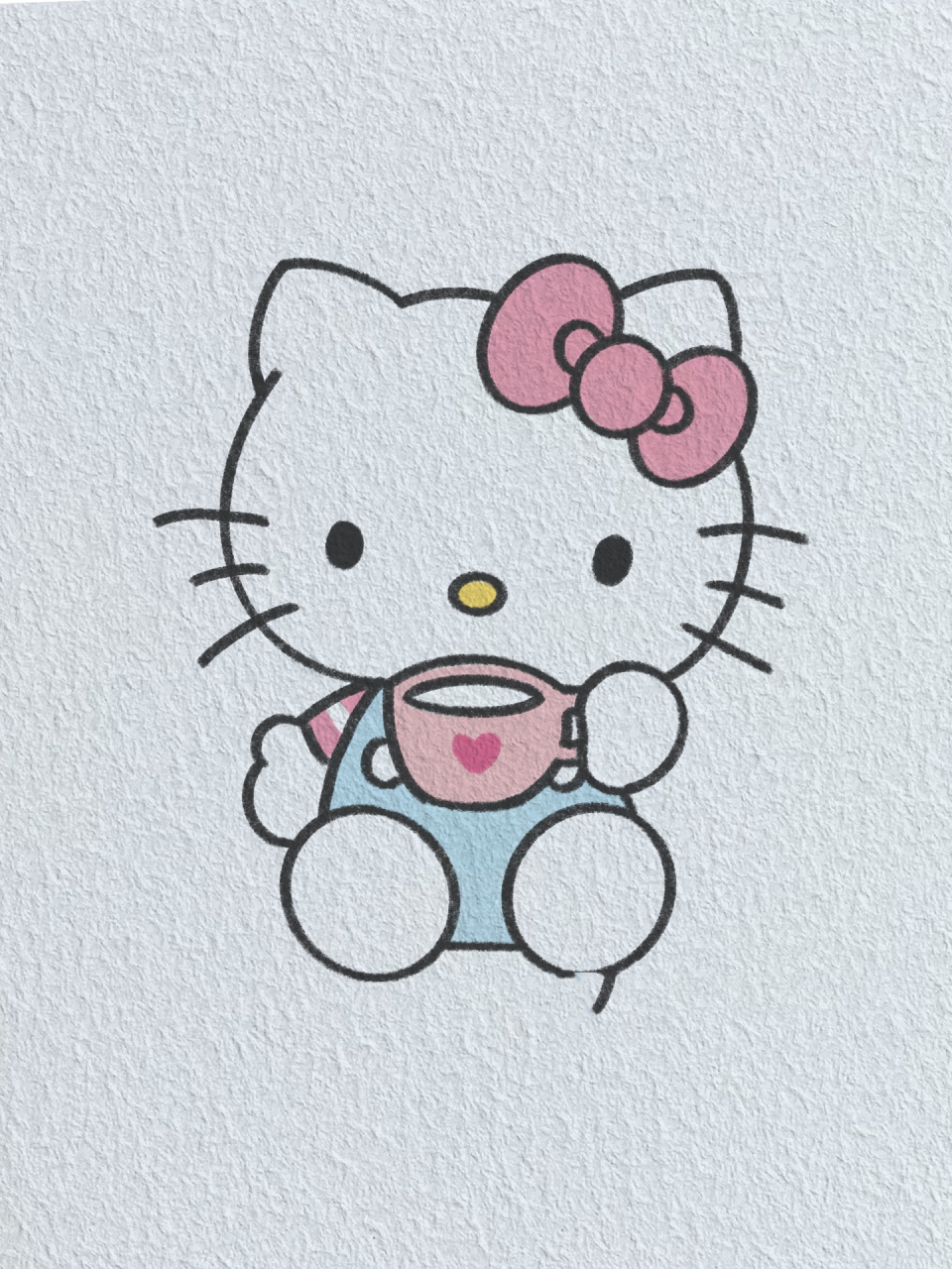 hello kitty简笔画彩色图片