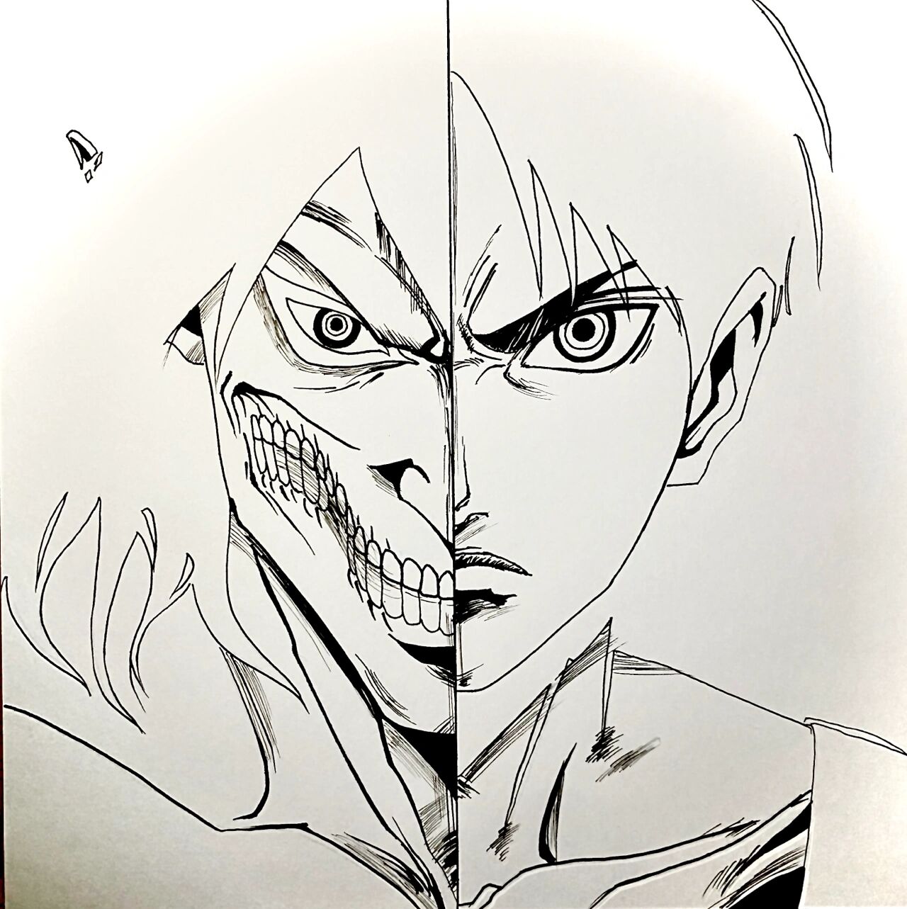 马克笔手绘 进击巨人 艾伦