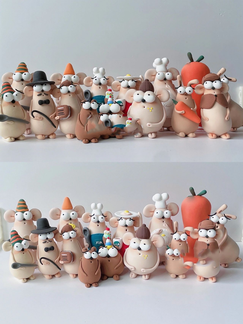 超轻粘土|可爱动物大集合 这些时间做的大眼系列 很多是刚想到的时候